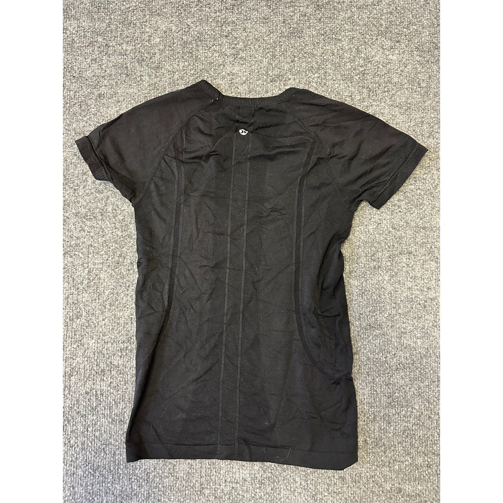 Lululemon Shirt Womens Size 4 Black Swiftly Tech Short Sleeve Slim Fit Athletic